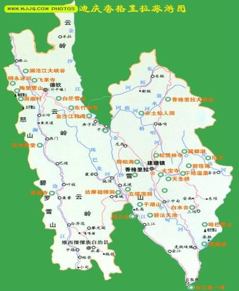 云南迪庆旅游景点-云南迪庆旅游景点地图