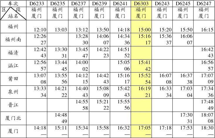厦门列车时刻表_厦门列车时刻表查询